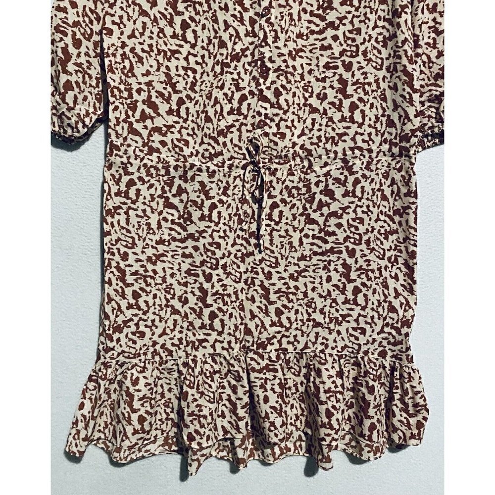Cabi Dress Womens Small Sienna Ruffle Trim Animal Print Peasant Boho Flirty - Picture 3 of 9